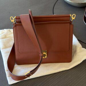 Polene Brown Numero Sept (not textured) leather crossbody bag